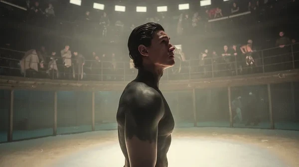 A man stands in an arena in "Tribes of Europa".
